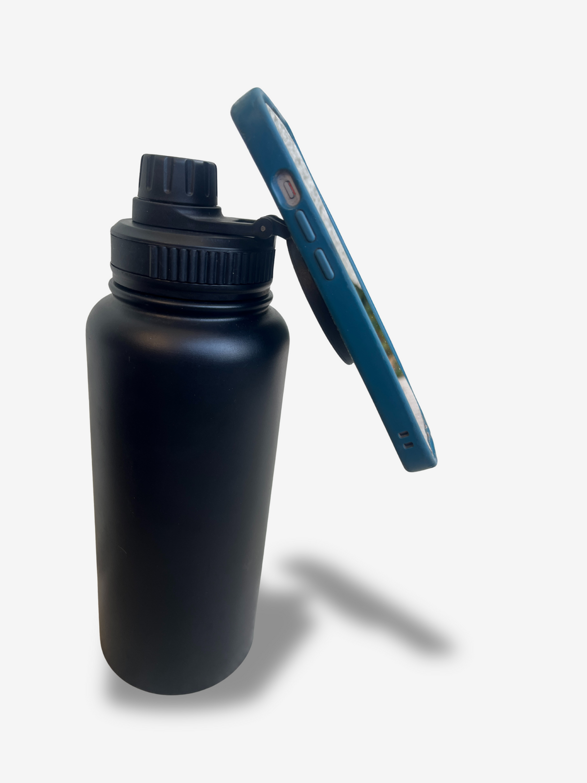 Gourde avec support magnétique pour téléphone